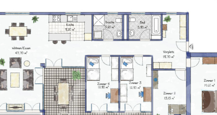 Grosse 5.5-Zimmer Wohnung mit unverbaubarer Aussicht in Schlieren image 11