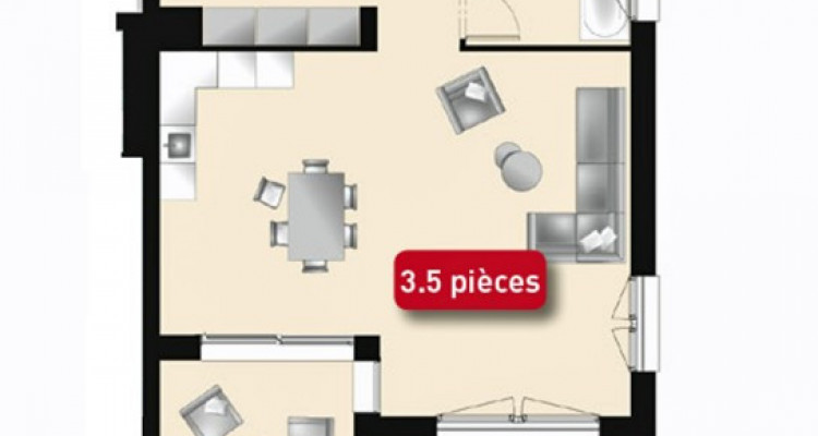 LOCATION-VENTE - Bel appartement récent de 3,5 pièces avec balcon. image 9