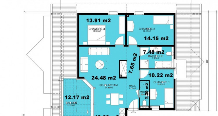 HOME SERVICE propose un appartement en attique de 4,5 pièces. image 7