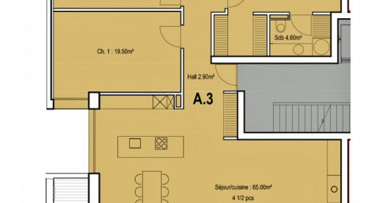 HOME SERVICE vous propose un appartement de 4,5 pièces en attique. image 5