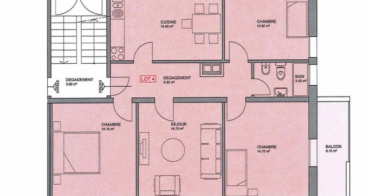 Appartement de 4,5 pièces avec balcons. image 9