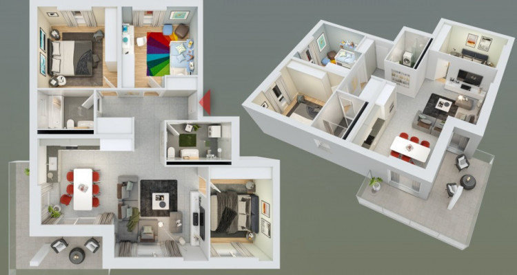 HOME SERVICE vous propose un appartement de 4,5 pièces avec jardin. image 3