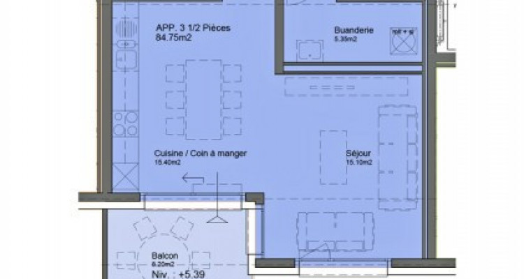 HOME SERVICE vous propose un appartement de 3,5 pièces avec balcon. image 6
