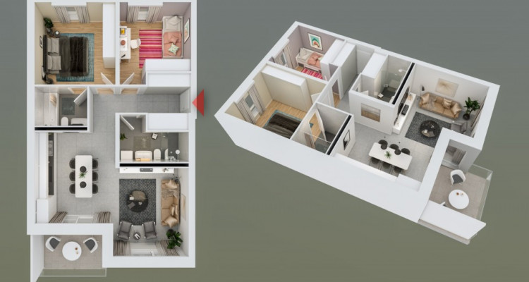 HOME SERVICE vous propose un appartement de 3,5 pièces avec balcon. image 2