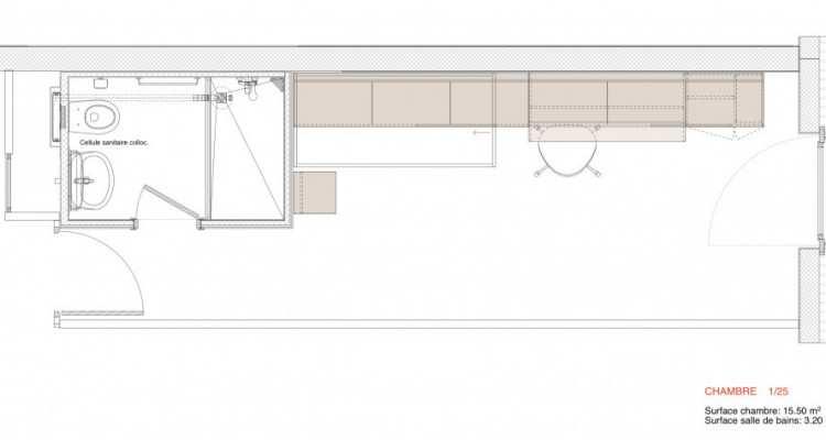 Chambre Ecublens - 2 pièces image 3