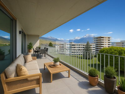 Magnifique et lumineux attique 3,5 / 4 pièces avec façade vitrées et balcon-terrasse panoramique sud-est image 12
