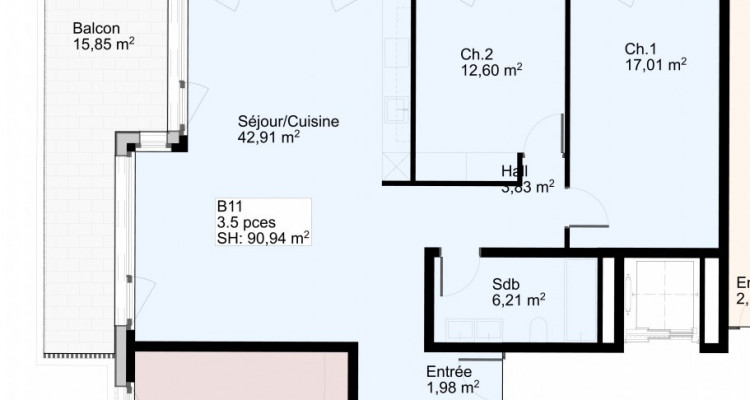 Appartement de 3,5 pièces avec balcon image 4