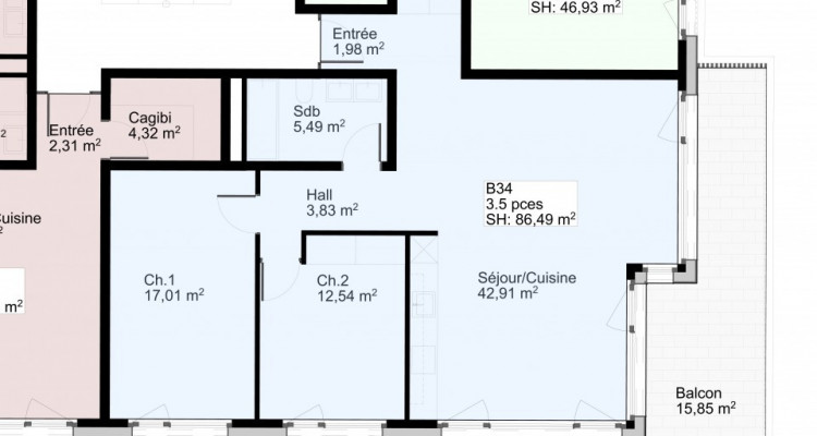 Appartement de 3,5 pièces avec balcon au 3 ème étage image 4