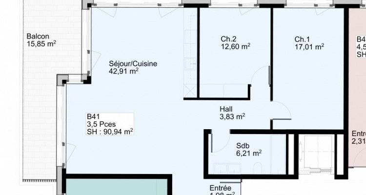 Appartement de 3,5 pièces avec balcon au 4 ème étage image 4