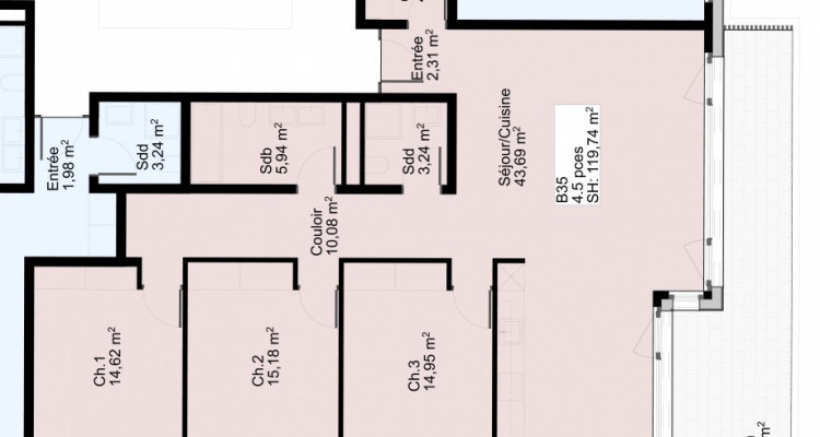 Appartement de 4,5 pièces avec balcon au 3 ème étage image 4