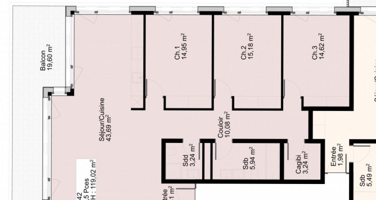 Appartement de 4,5 pièces avec balcon au 4 ème étage image 5