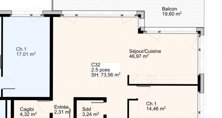 Appartement de 2,5 pièces avec balcon au 3 ème étage image 4