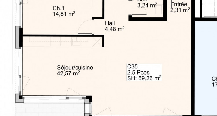 Appartement de 2,5 pièces avec balcon au 3 ème étage image 4