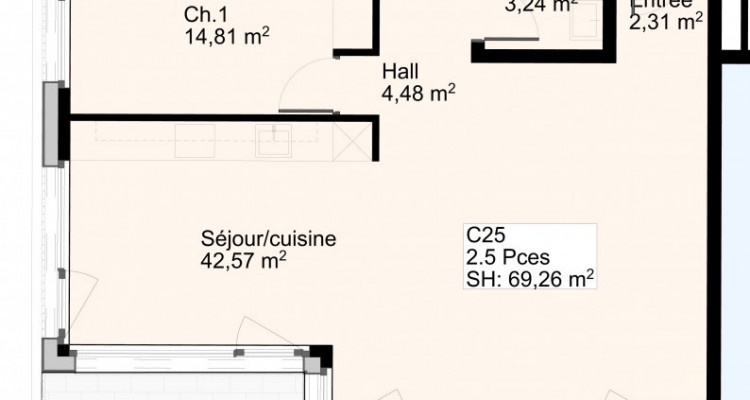 Appartement de 2,5 pièces avec balcon au 2ème étage image 5