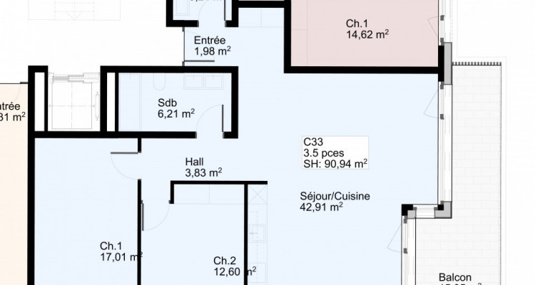 Appartement de 3,5 pièces au 3 ème étage image 4