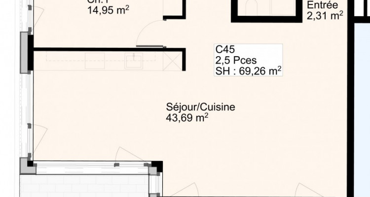 Appartement de 2,5 pièces avec balcon au 4 ème étage image 6